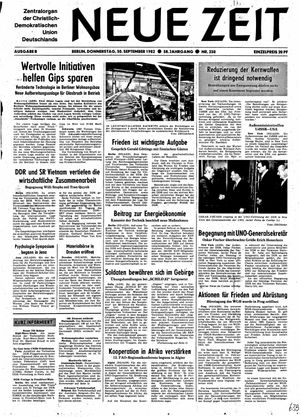 Neue Zeit Online-Archiv vom 30.09.1982