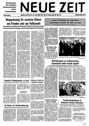 Neue Zeit Online-Archiv vom 27.10.1982