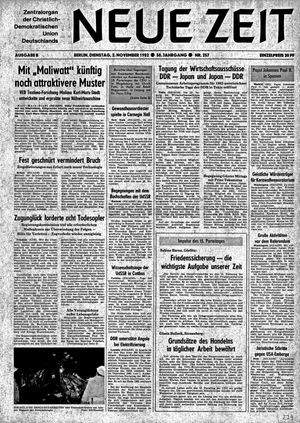 Neue Zeit Online-Archiv vom 02.11.1982