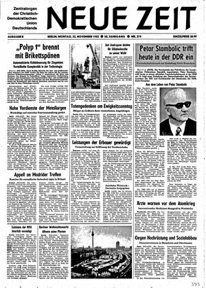 Neue Zeit Online-Archiv vom 22.11.1982