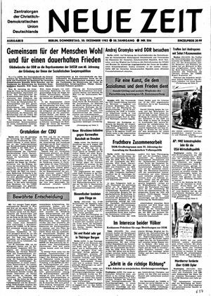 Neue Zeit Online-Archiv vom 30.12.1982