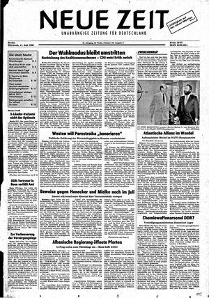 Neue Zeit Online-Archiv vom 11.07.1990