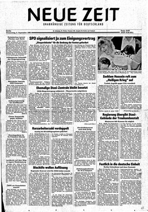 Neue Zeit Online-Archiv vom 06.09.1990