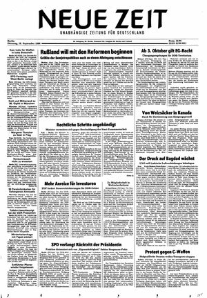Neue Zeit Online-Archiv vom 18.09.1990