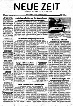 Neue Zeit Online-Archiv vom 19.09.1990