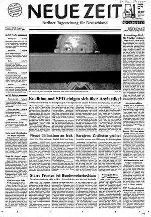Neue Zeit Online-Archiv vom 16.01.1993