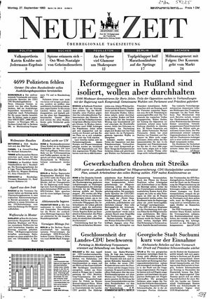 Neue Zeit Online-Archiv vom 27.09.1993