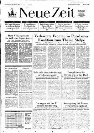 Neue Zeit Online-Archiv vom 17.03.1994