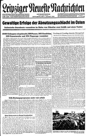 Leipziger neueste Nachrichten und Handelszeitung  vom 07.08.1943