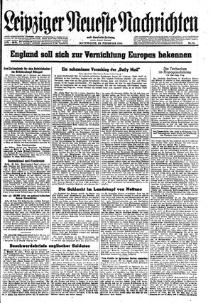 Leipziger neueste Nachrichten und Handelszeitung  vom 23.02.1944