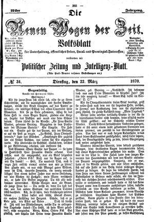 Neue Wogen der Zeit vom 22.03.1870