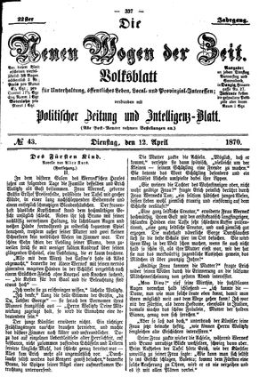 Neue Wogen der Zeit on Apr 12, 1870