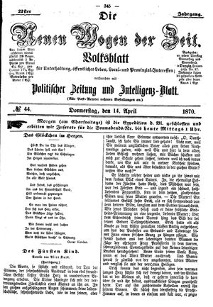 Neue Wogen der Zeit vom 14.04.1870