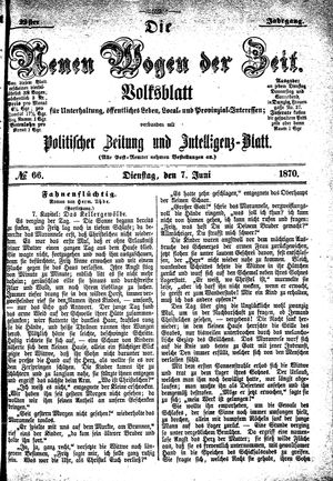Neue Wogen der Zeit vom 07.06.1870