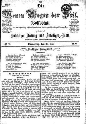 Neue Wogen der Zeit vom 28.07.1870