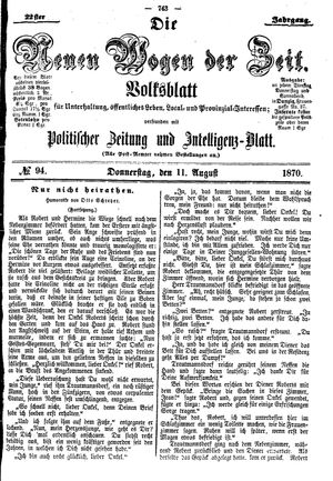 Neue Wogen der Zeit on Aug 11, 1870