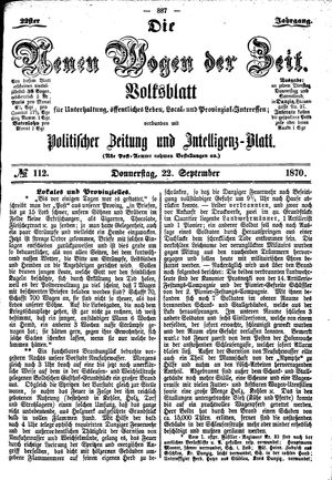 Neue Wogen der Zeit vom 22.09.1870