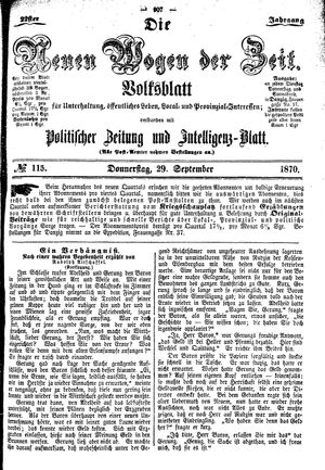 Neue Wogen der Zeit vom 29.09.1870