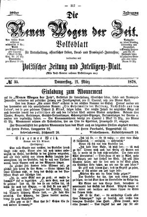 Neue Wogen der Zeit on Mar 21, 1878