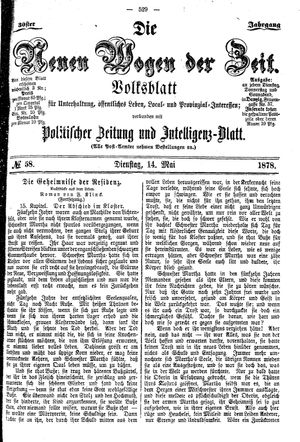 Neue Wogen der Zeit vom 14.05.1878