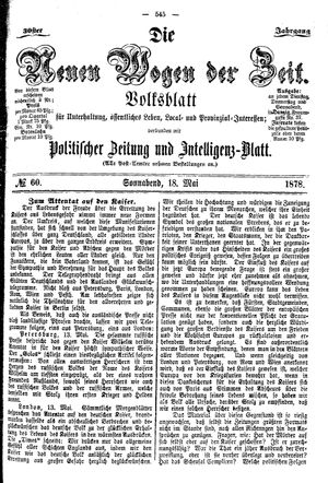 Neue Wogen der Zeit vom 18.05.1878