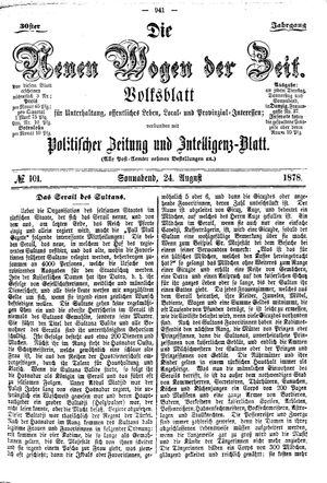 Neue Wogen der Zeit vom 24.08.1878