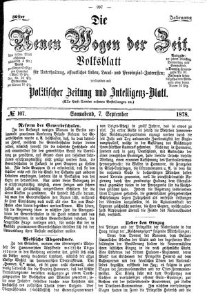 Neue Wogen der Zeit vom 07.09.1878