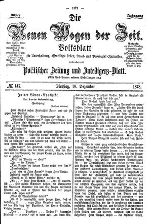 Neue Wogen der Zeit vom 10.12.1878