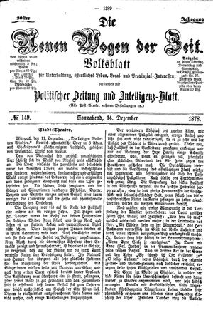 Neue Wogen der Zeit on Dec 14, 1878