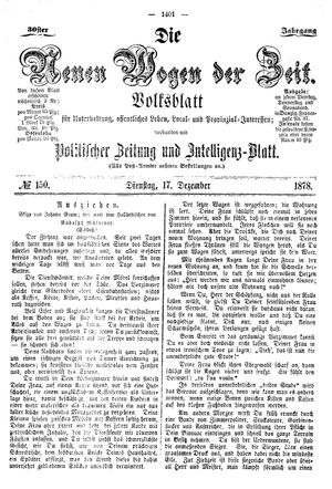 Neue Wogen der Zeit vom 17.12.1878