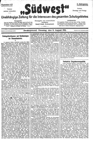 Südwest vom 08.08.1911