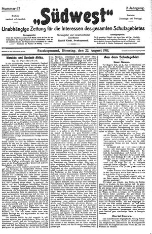 Südwest vom 22.08.1911