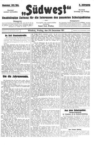 Südwest vom 29.12.1911