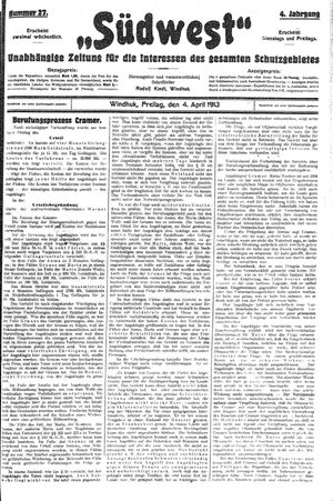 Südwest vom 04.04.1913