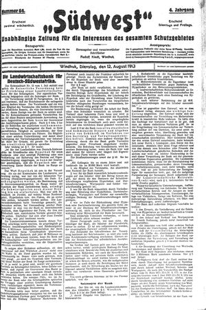 Südwest vom 12.08.1913