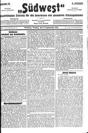 Südwest vom 05.09.1913