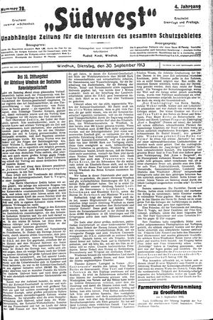 Südwest vom 30.09.1913