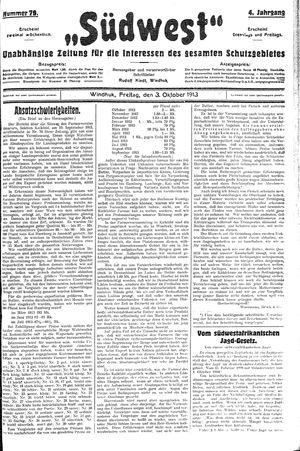 Südwest vom 03.10.1913