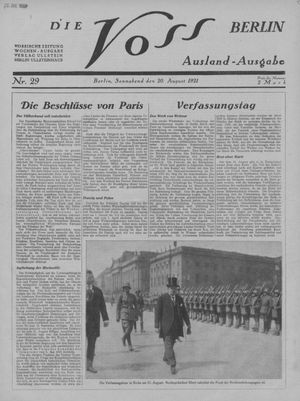 Die Voss vom 20.08.1921