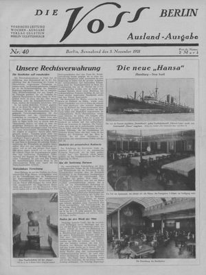 Die Voss vom 05.11.1921