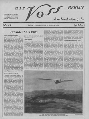 Die Voss vom 28.10.1922