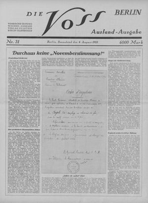 Die Voss vom 04.08.1923