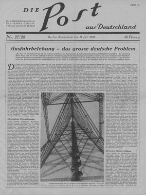 Die Post aus Deutschland vom 11.07.1925