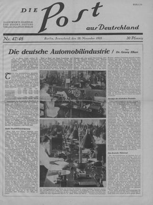 Die Post aus Deutschland vom 28.11.1925