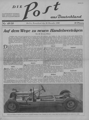 Die Post aus Deutschland vom 12.12.1925