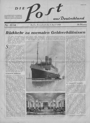Die Post aus Deutschland vom 03.04.1926