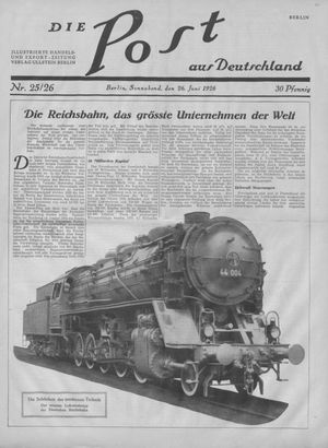 Die Post aus Deutschland vom 26.06.1926