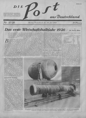 Die Post aus Deutschland vom 10.07.1926