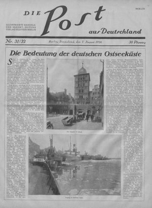 Die Post aus Deutschland vom 07.08.1926