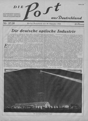 Die Post aus Deutschland vom 18.09.1926